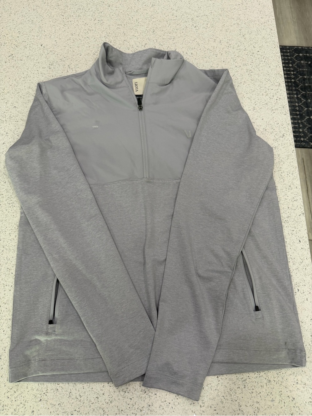 Vuori Men's Light Gray Half-Zip Performance Pullover